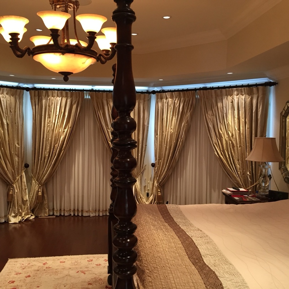Elegant Gold and Cream Drapes Silk